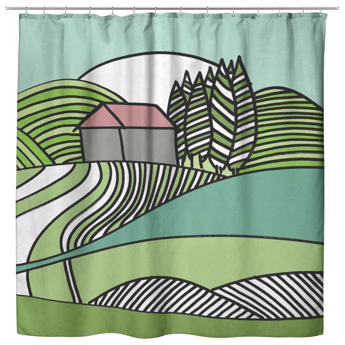 Happy Summer | Cloth Shower Curtain