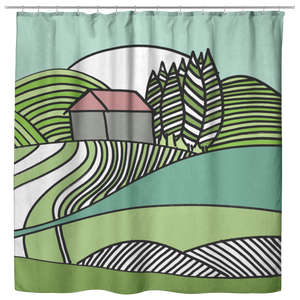 Happy Summer | Cloth Shower Curtain