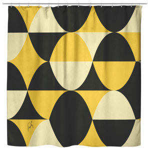 Yellow and Black Eggs | Cloth Shower Curtain