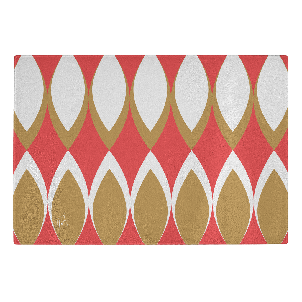 Golden Eye Christmas | Glass Cutting Board