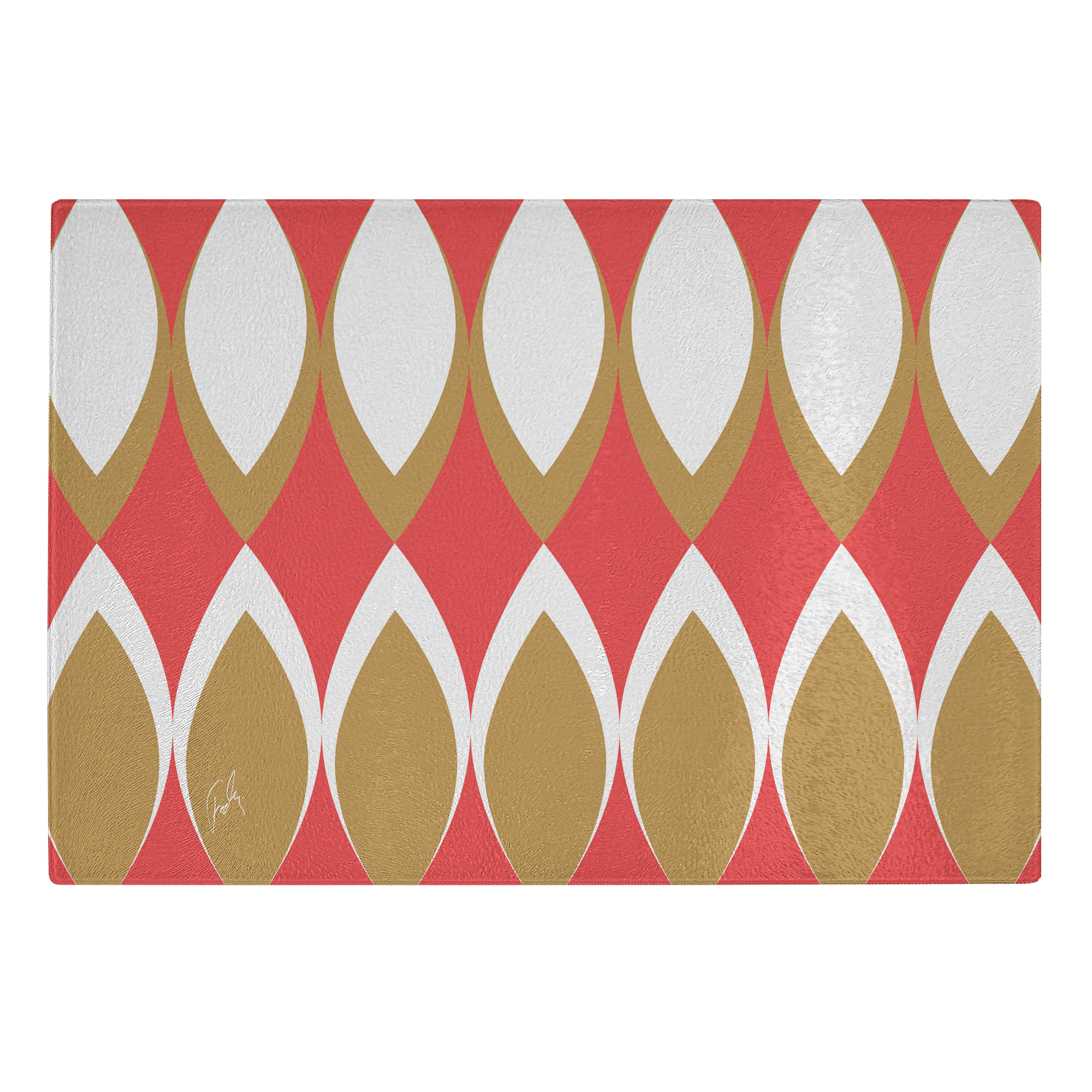 Golden Eye Christmas | Glass Cutting Board