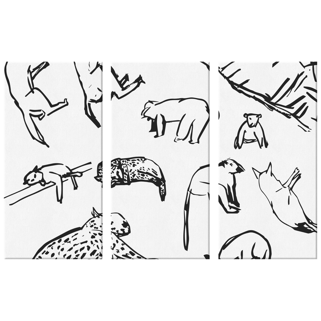 Animals | 3 Piece Canvas