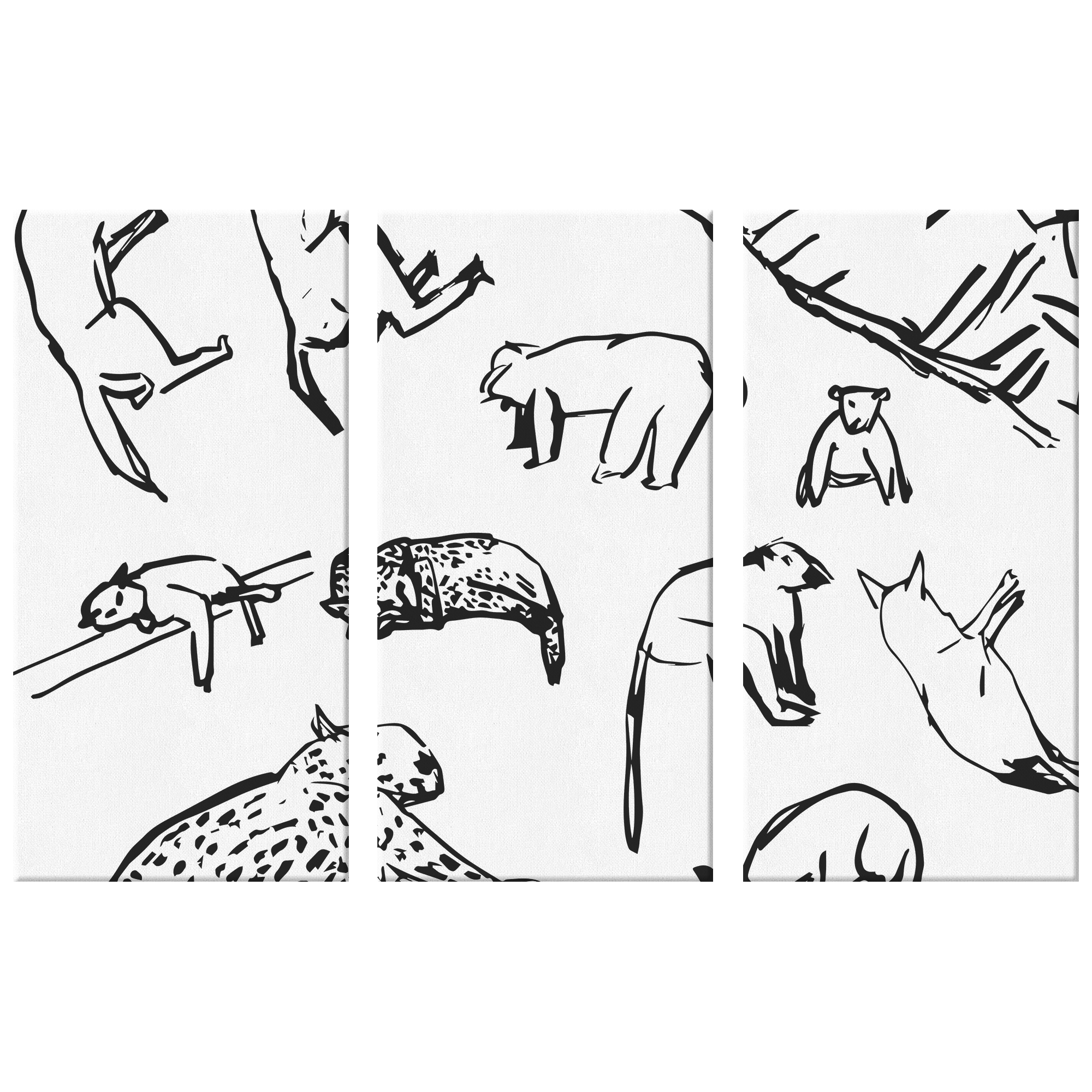 Animals | 3 Piece Canvas