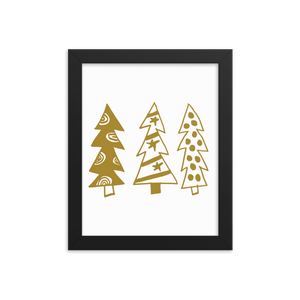 Golden Christmas Trees | Framed Poster