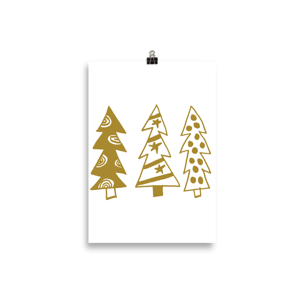 Golden Christmas Trees | Poster