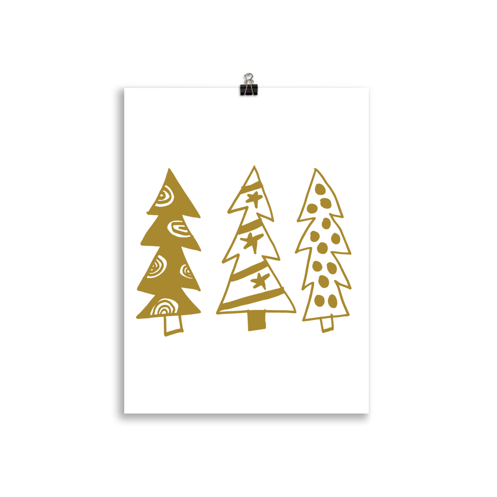 Golden Christmas Trees | Poster