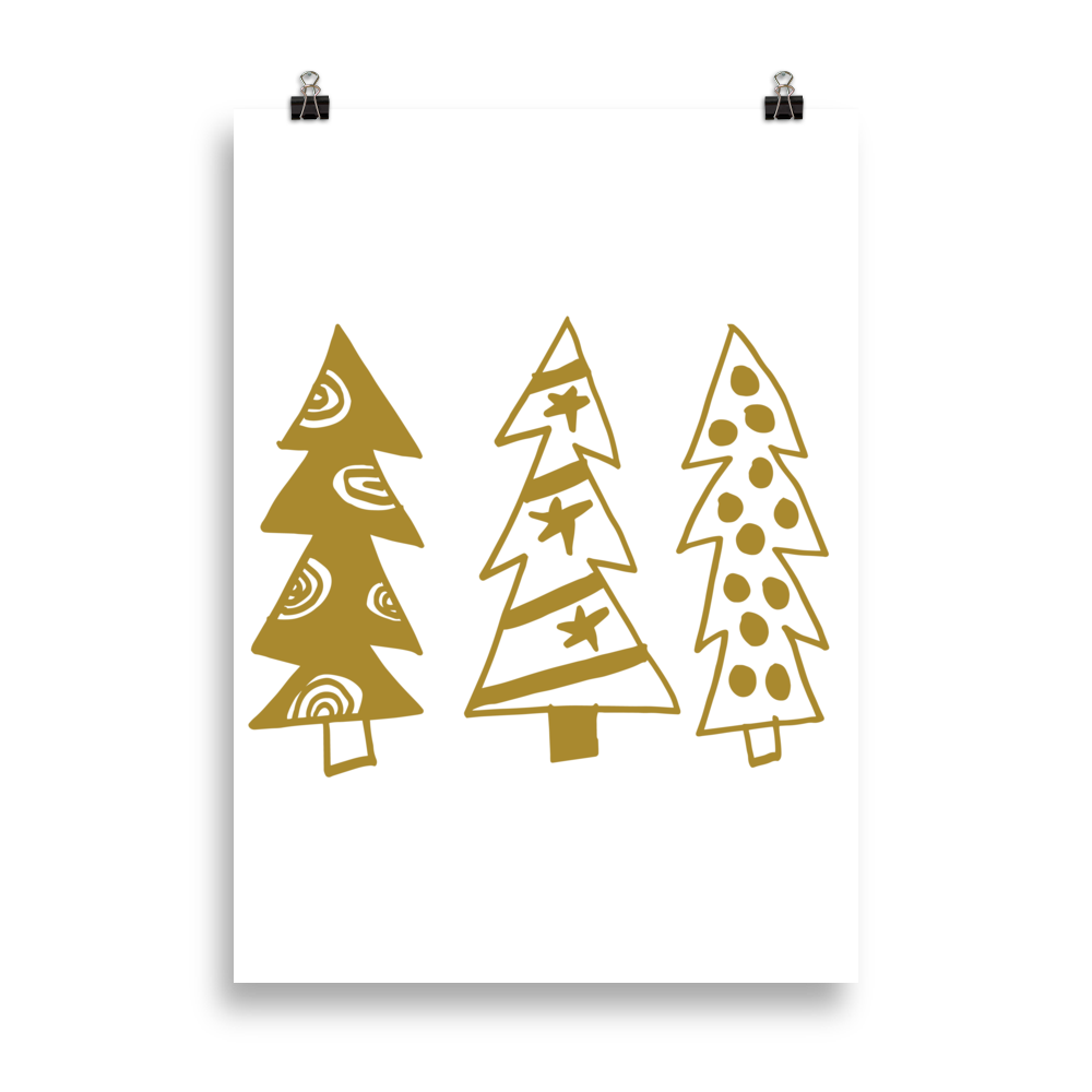Golden Christmas Trees | Poster