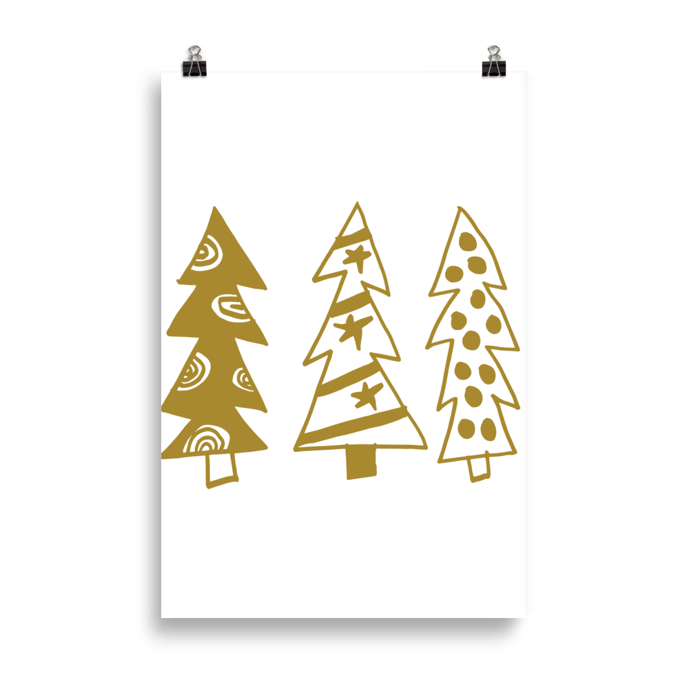 Golden Christmas Trees | Poster