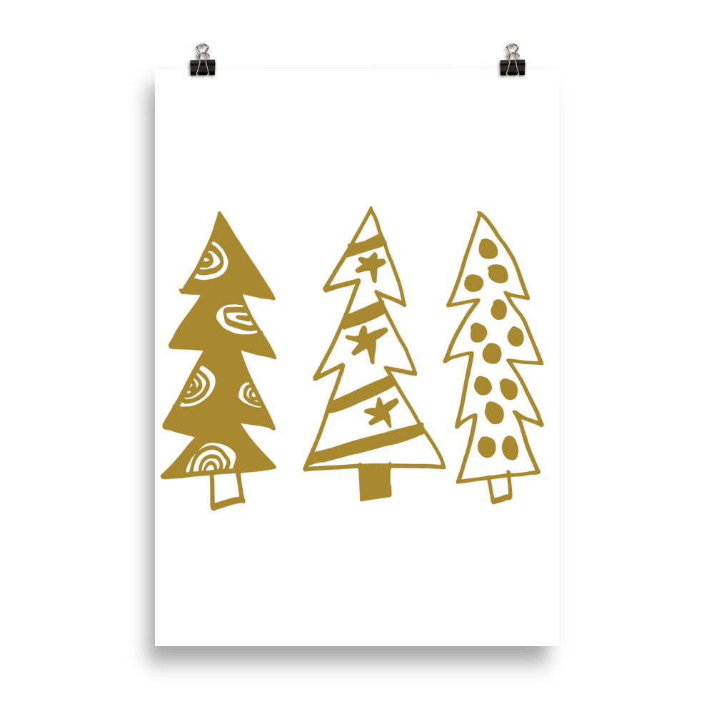 Golden Christmas Trees | Poster