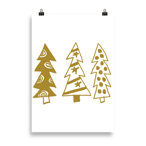 Golden Christmas Trees | Poster