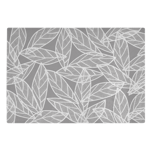 Messy White Leaves | Glass Cutting Board