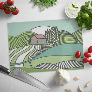 Happy Summer | Glass Cutting Board
