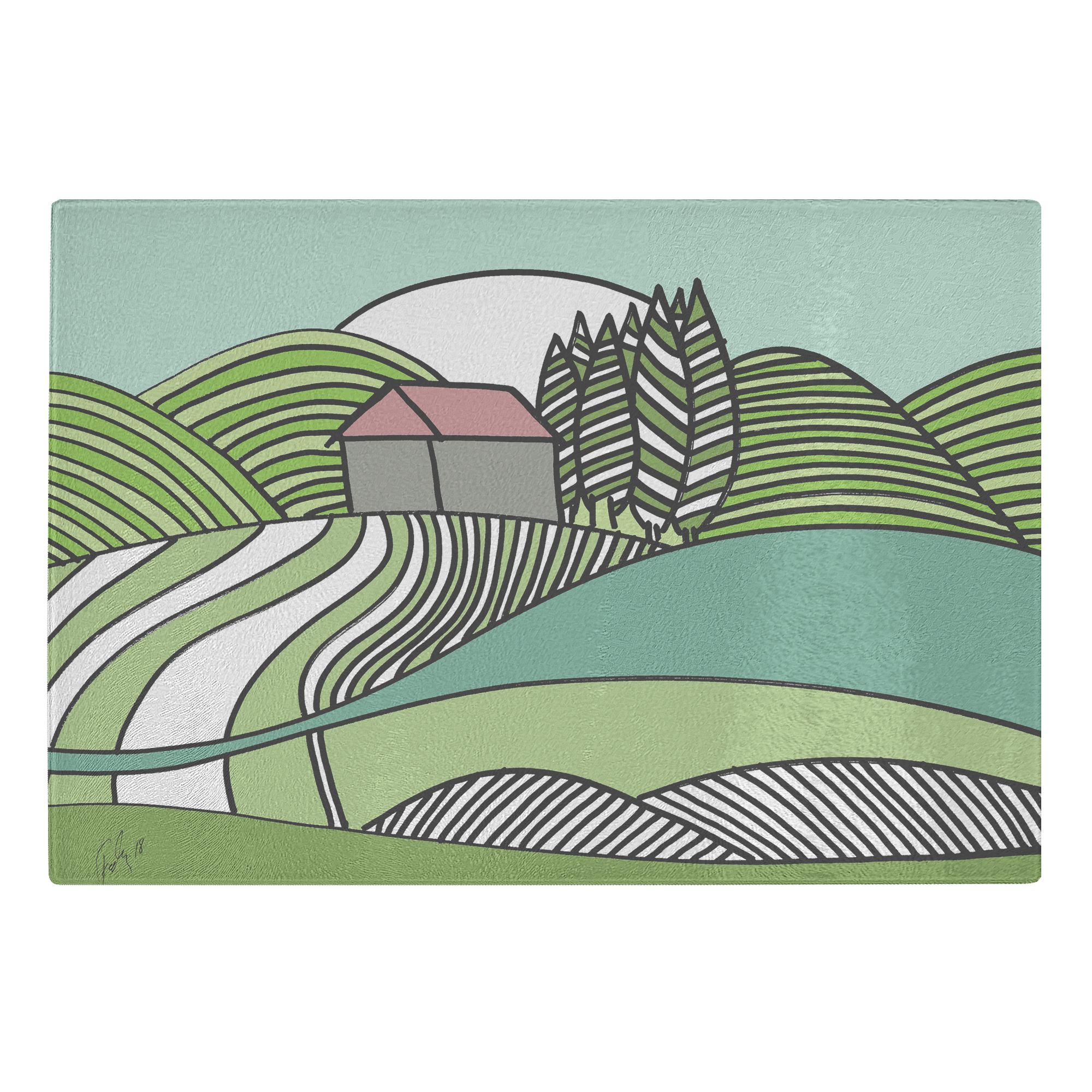 Happy Summer | Glass Cutting Board