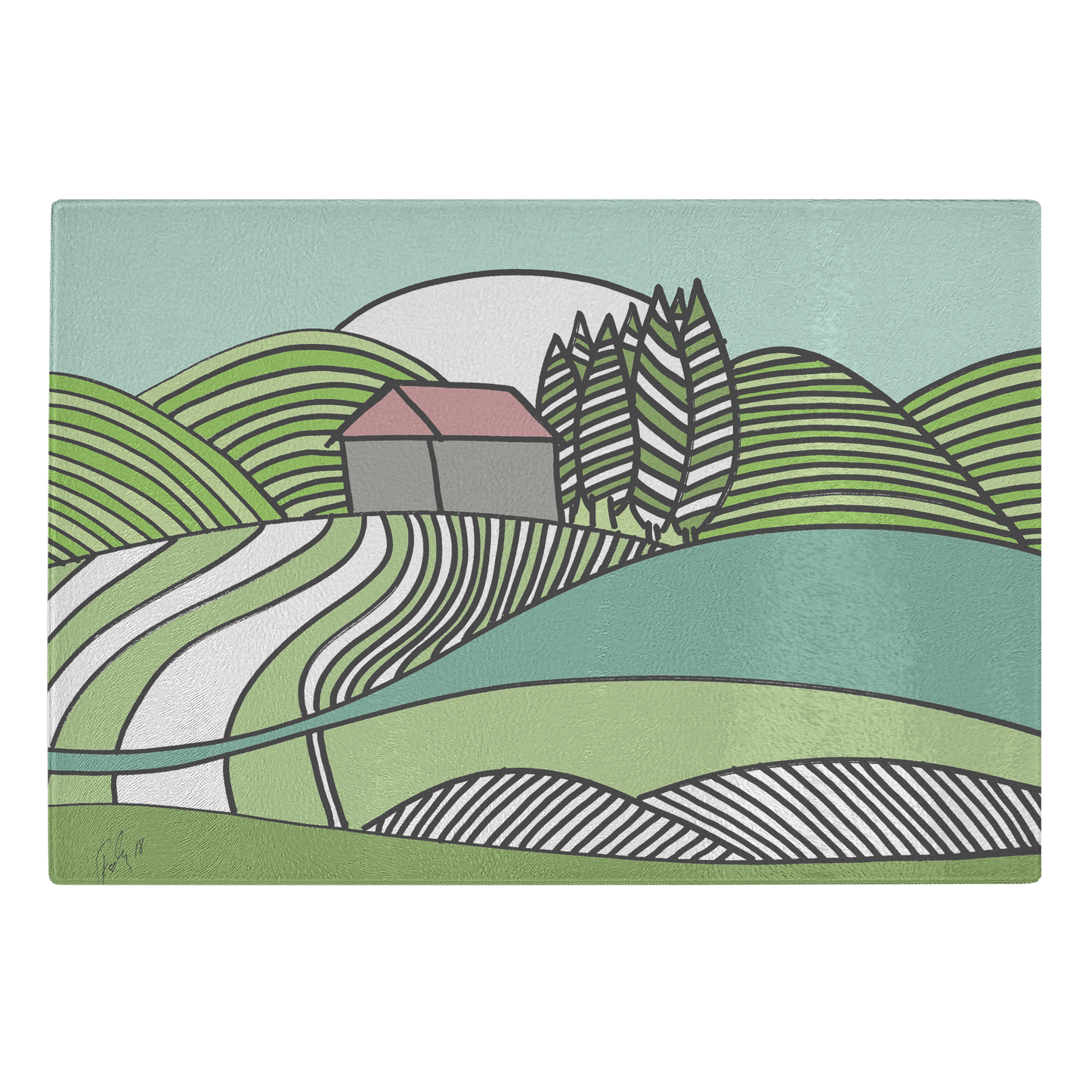 Happy Summer | Glass Cutting Board