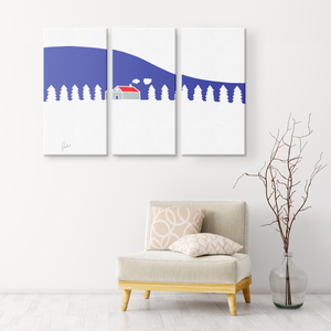 Home In White Forest | 3 Piece Canvas