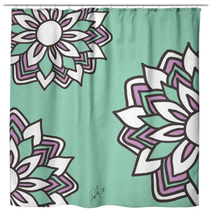 Smiling Flowers | Cloth Shower Curtain