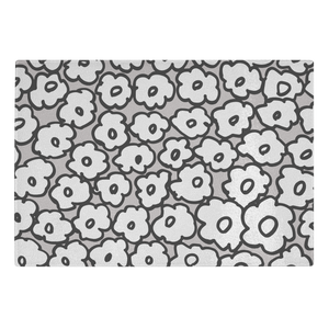 Happy White Flowers | Glass Cutting Board