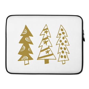 Golden Christmas Trees | Laptop Sleeve