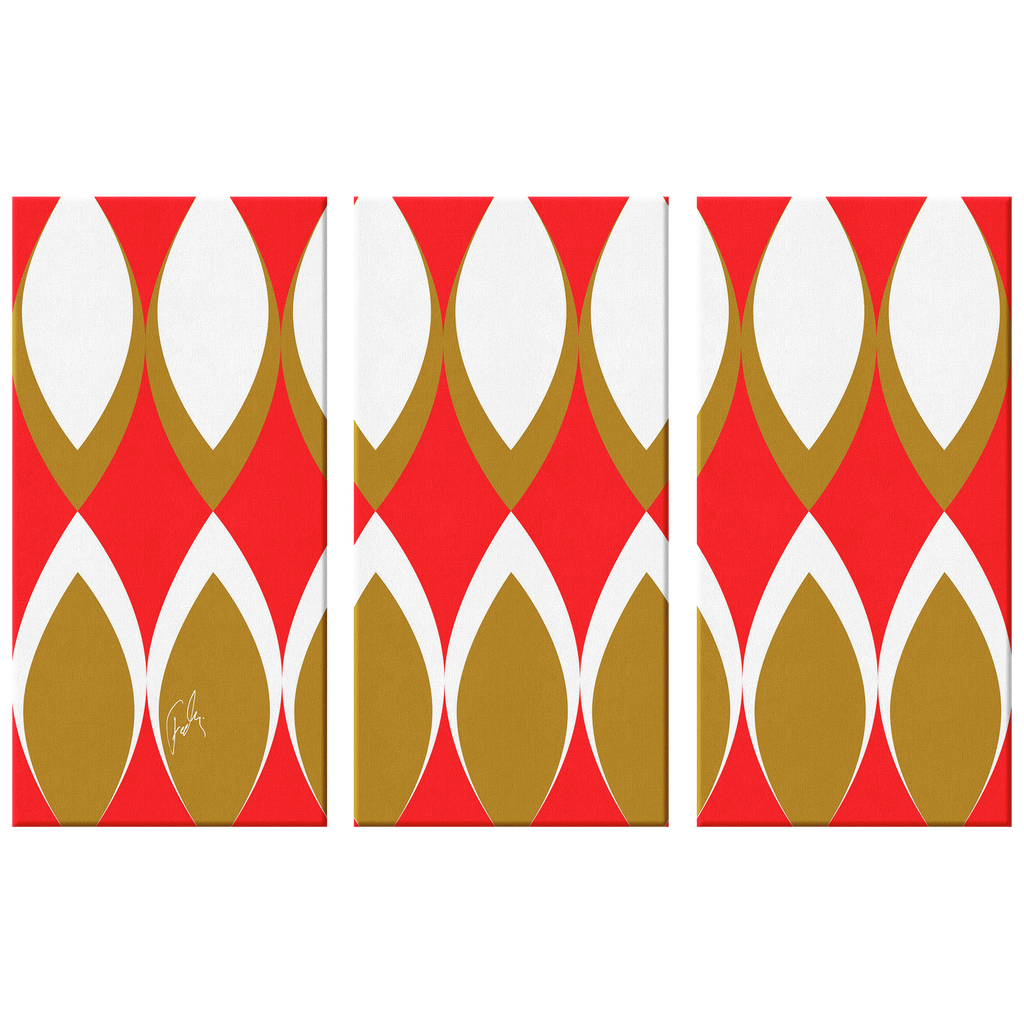 Golden Eye Christmas | 3 Piece Canvas