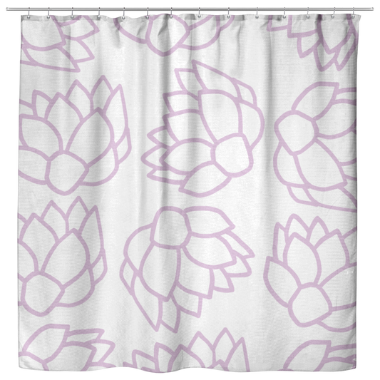 Pink Pastel Flowers | Cloth Shower Curtain