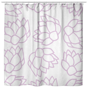 Pink Pastel Flowers | Cloth Shower Curtain