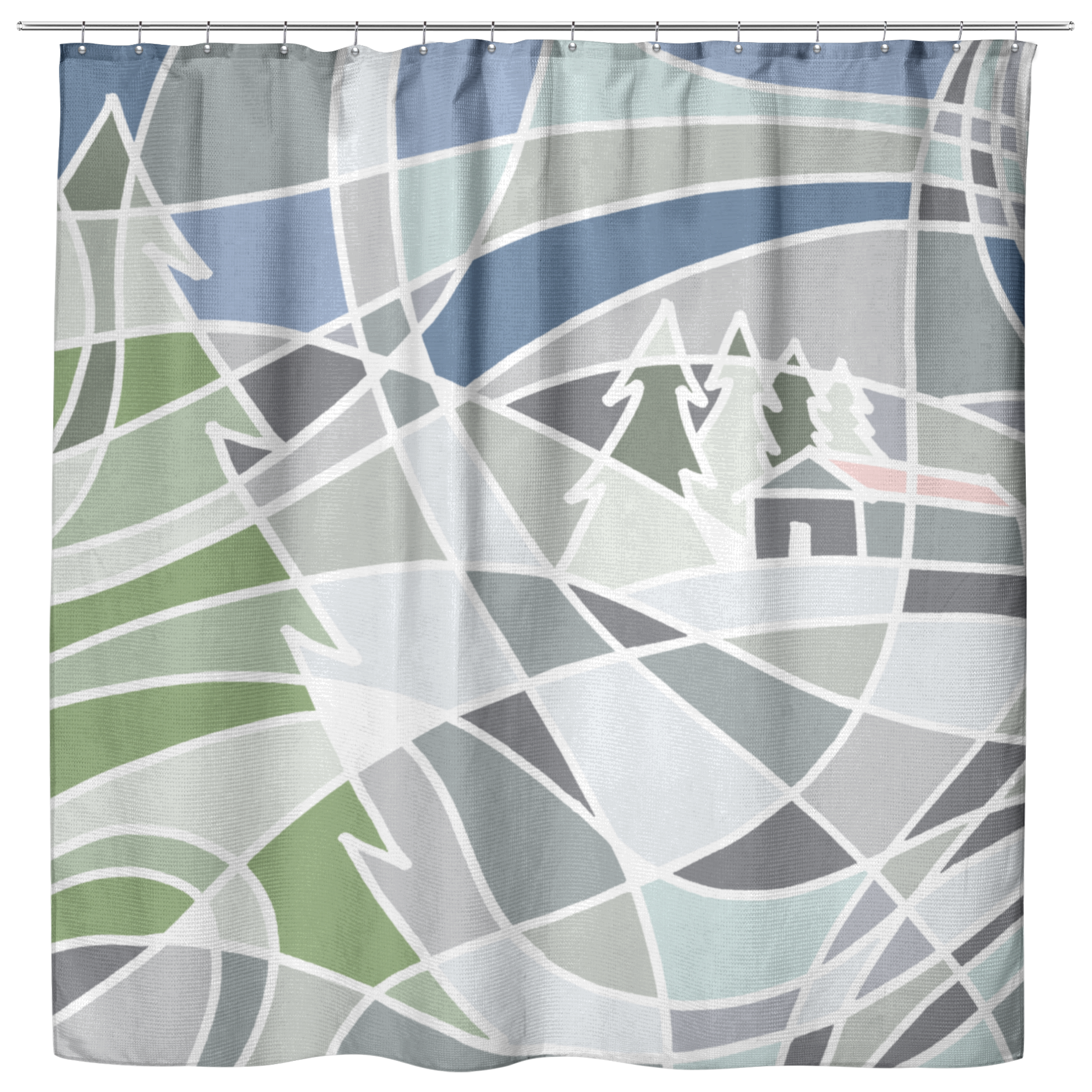 Snowy Day | Cloth Shower Curtain