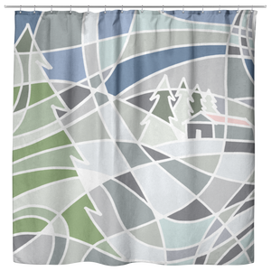 Snowy Day | Cloth Shower Curtain