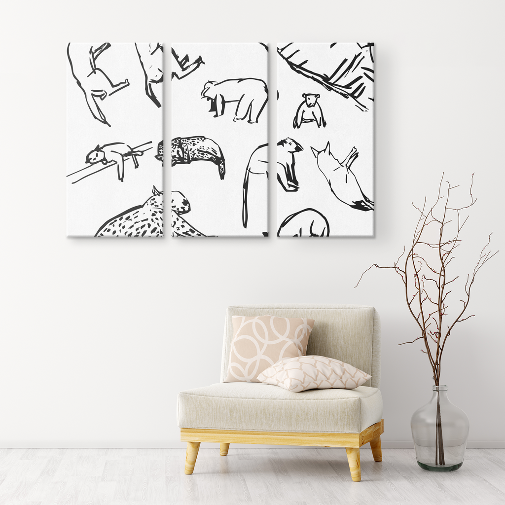 Animals | 3 Piece Canvas
