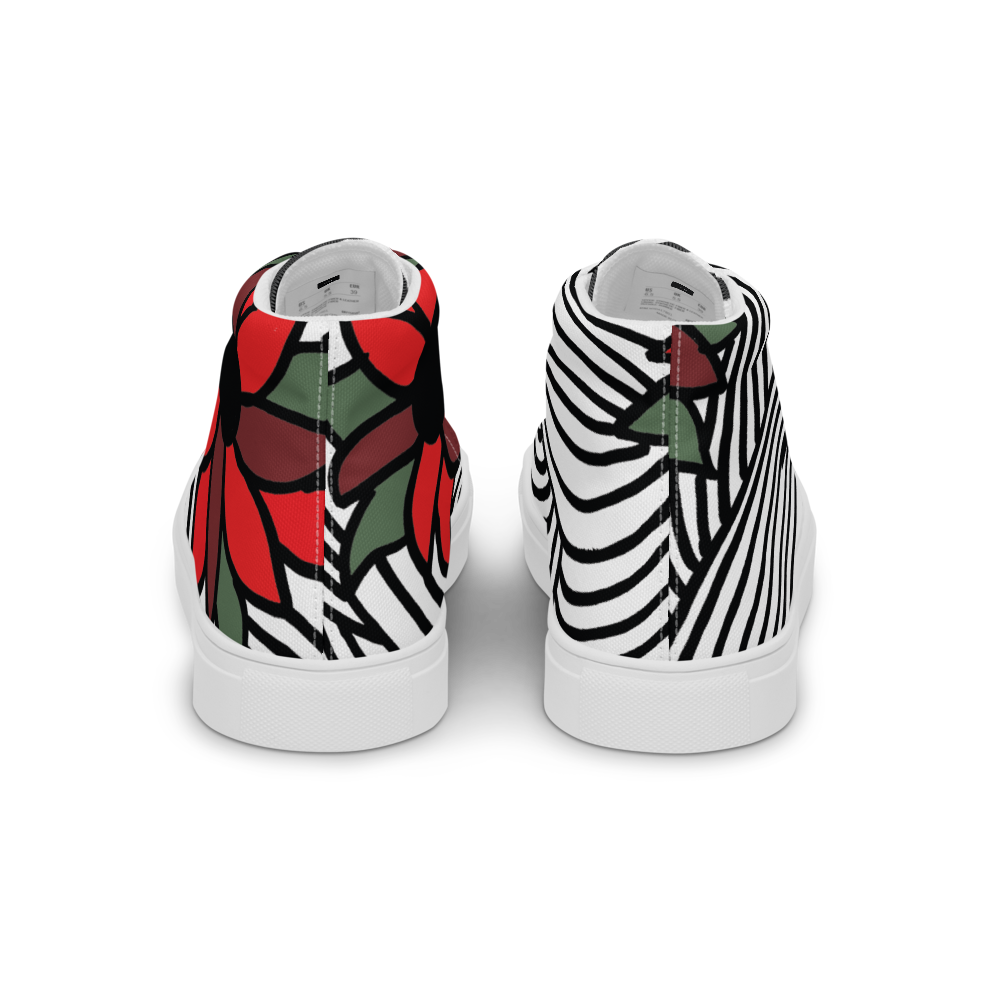 Christmas Flowers | Men's High Top Canvas Shoes