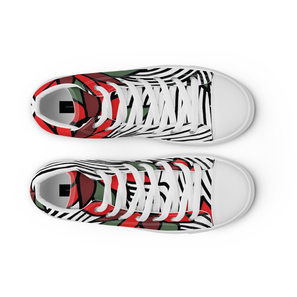 Christmas Flowers | Men's High Top Canvas Shoes