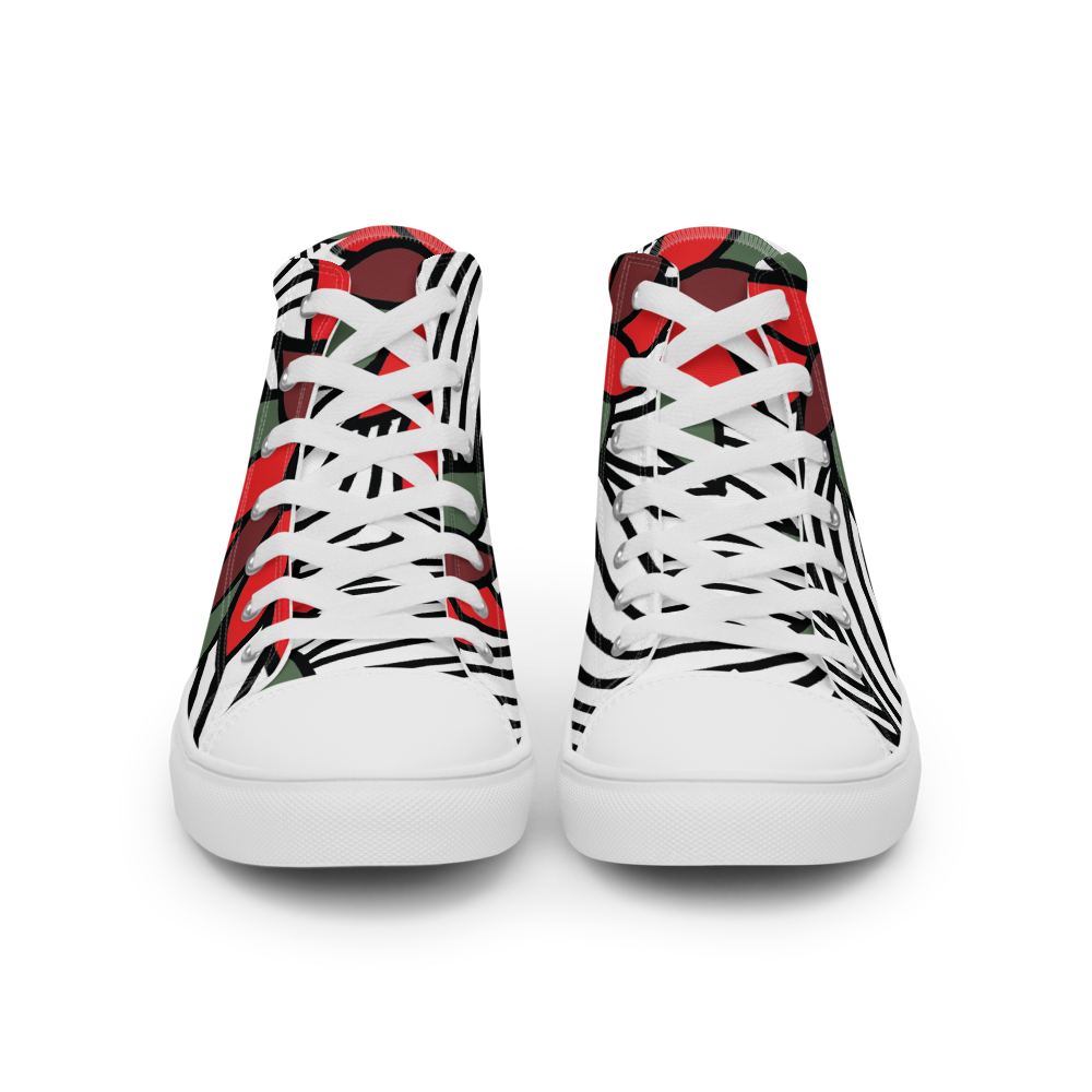 Christmas Flowers | Men's High Top Canvas Shoes