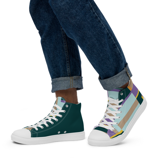 Fresh Stripe | Men's High Top Canvas Shoes