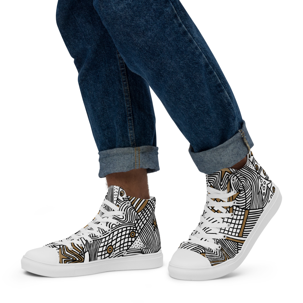 Christmas Graphic Ornament | Men's High Top Canvas Shoes