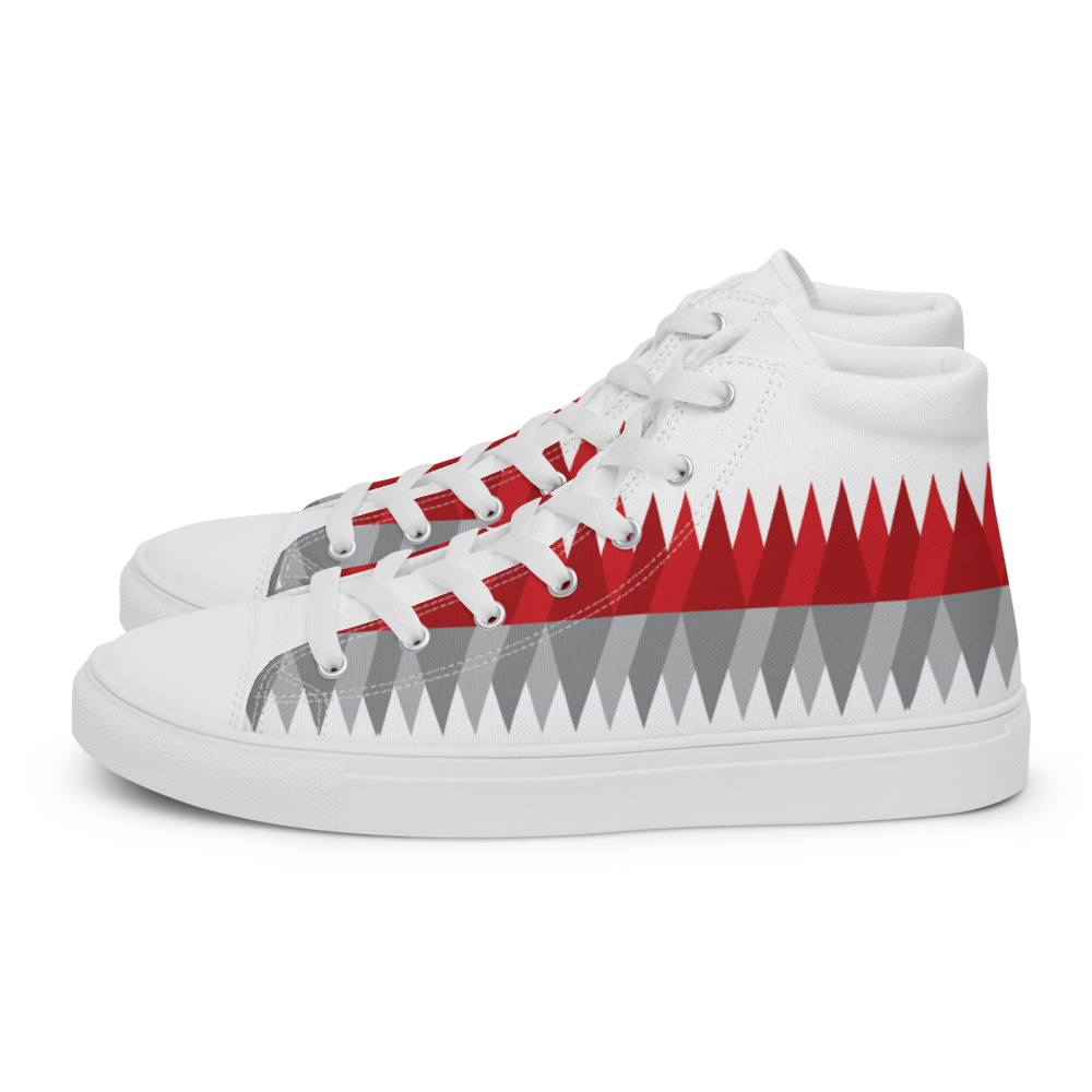 Red Gray Christmas | Men's High Top Canvas Shoes