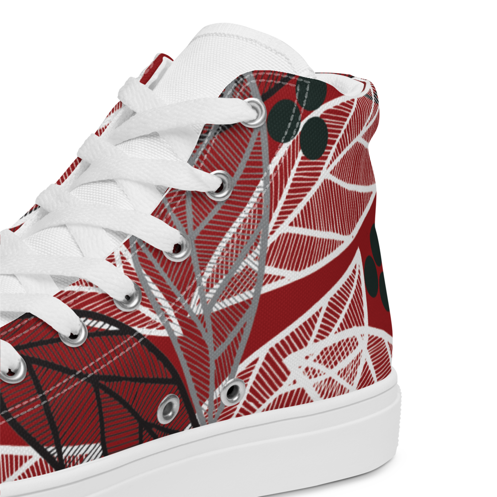 Christmas Leaves | Men's High Top Canvas Shoes