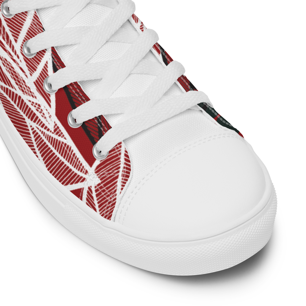 Christmas Leaves | Men's High Top Canvas Shoes