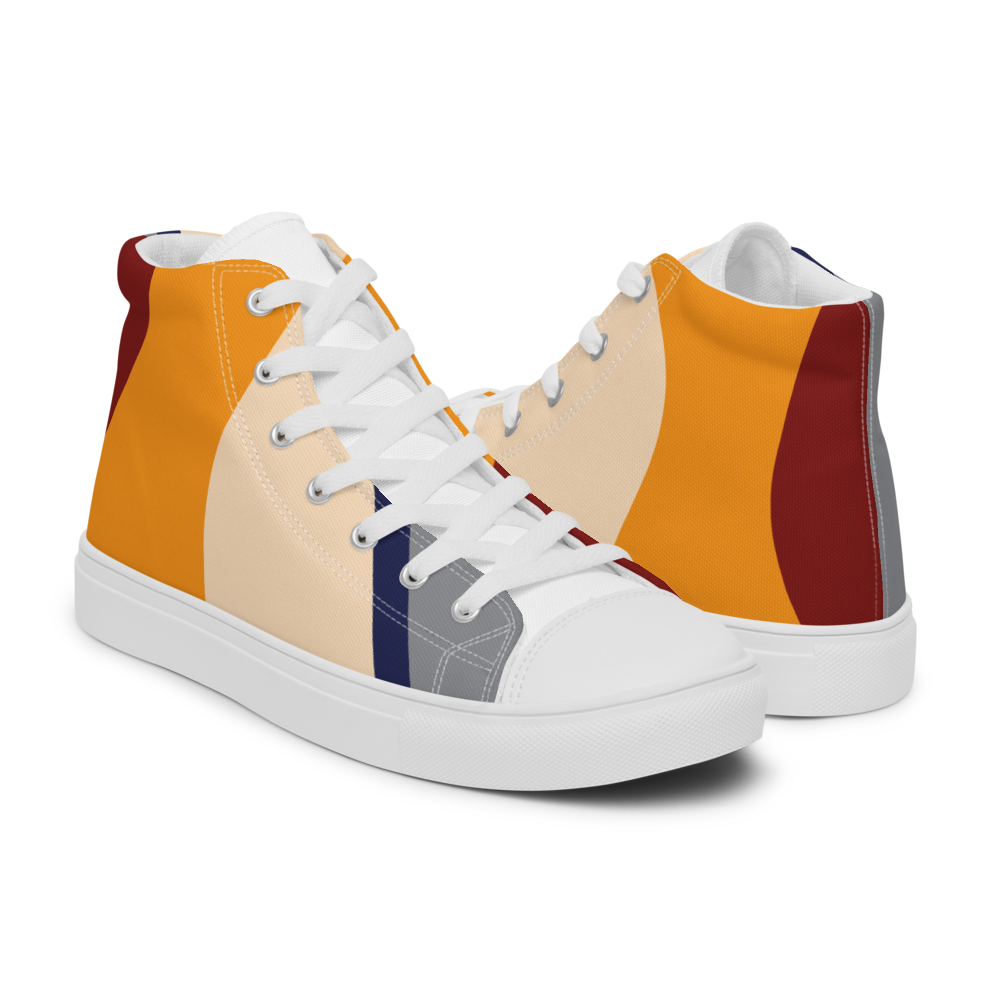 Different Lines | Men's High Top Canvas Shoes