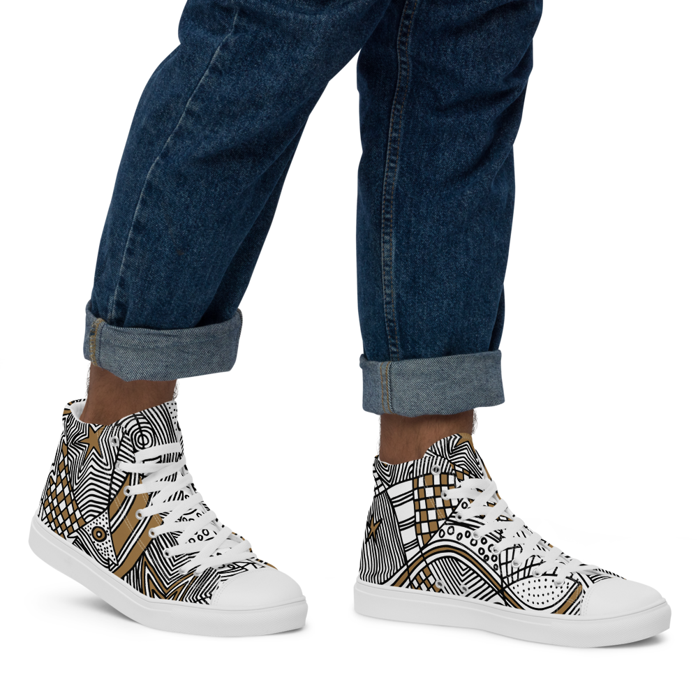 Christmas Graphic Ornament | Men's High Top Canvas Shoes