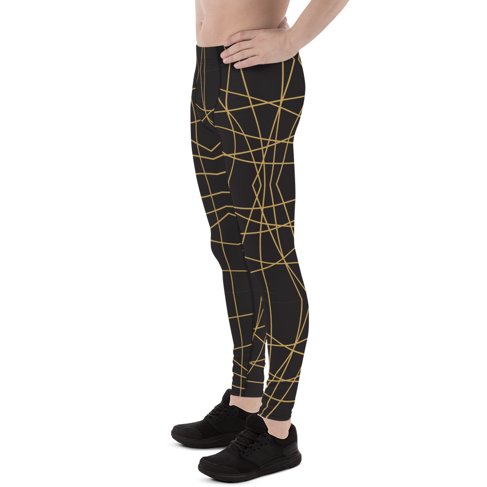 Golden Ornament Lines | Men's Leggings