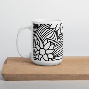 Black And White Flower Ornament | Mug
