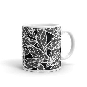 White Leaves on Black | Mug