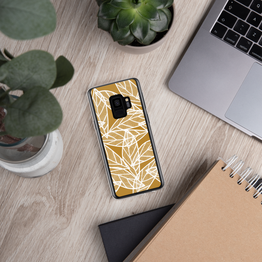 White Leaves on Gold | Samsung Case