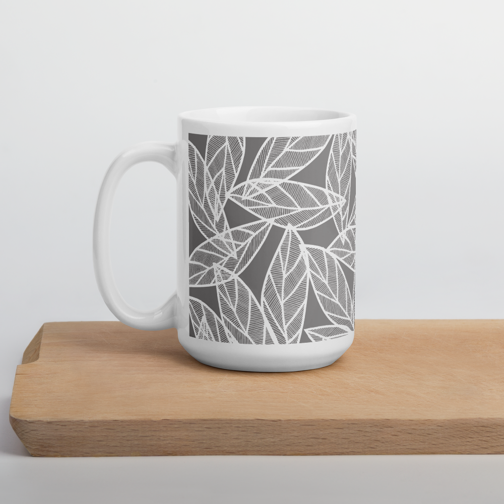 Messy White Leaves | Mug