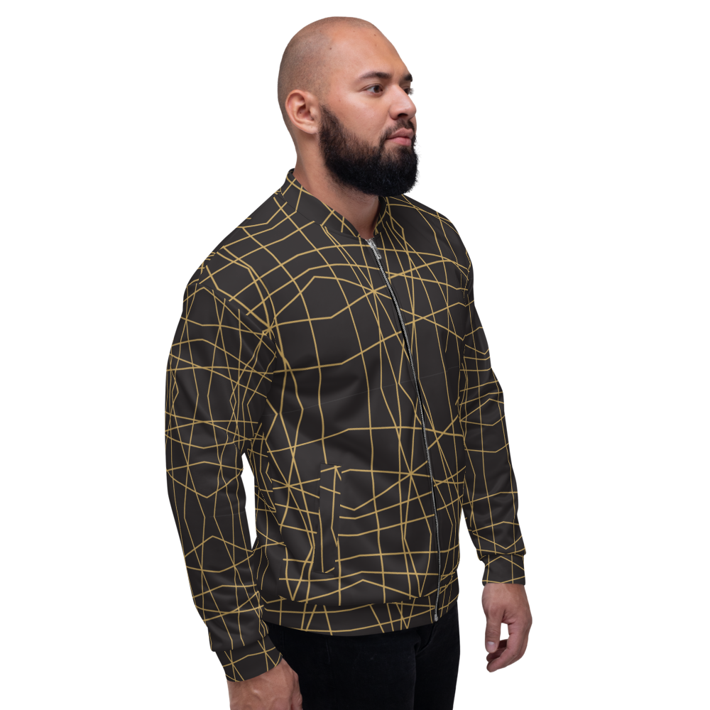 Golden Ornament Lines | Bomber Jacket