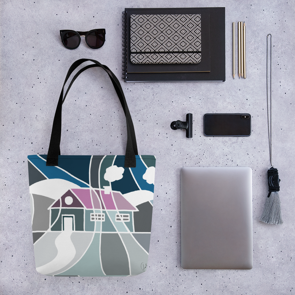 Pastel Winter House | Tote Bag