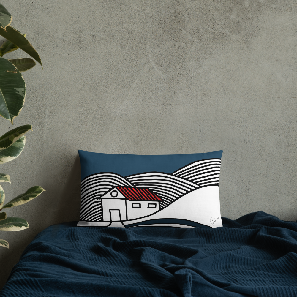 House in Snow | Pillow