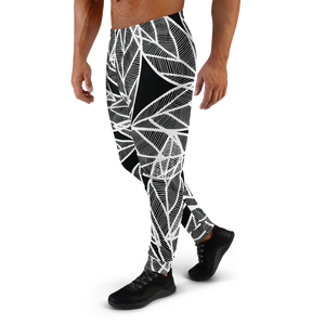 White Leaves on Black | Men's Joggers