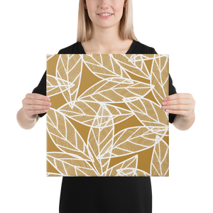 White Leaves on Gold | Canvas