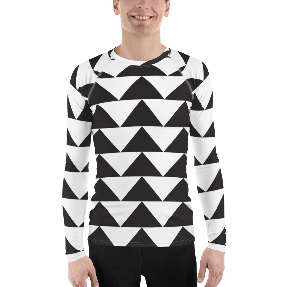 Black and White Triangles | Men's Rash Guard
