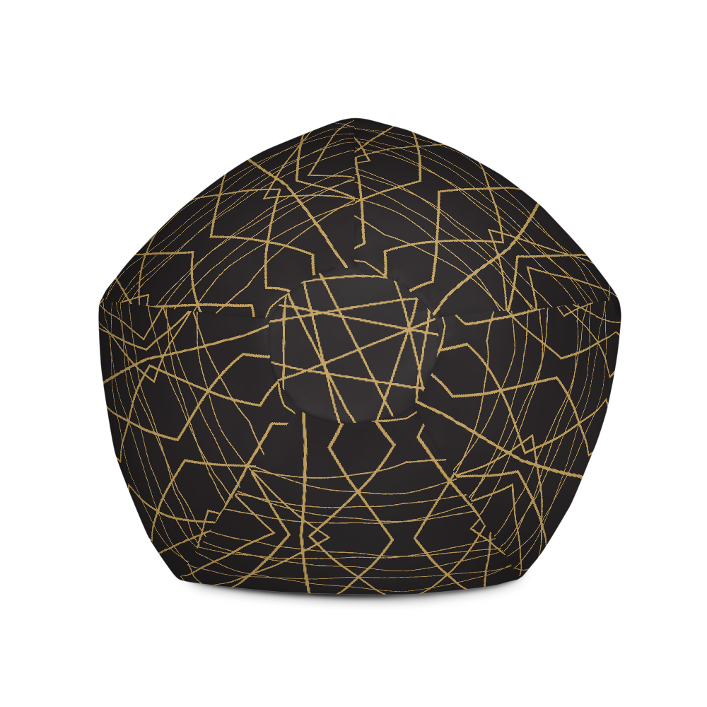 Golden Ornament Lines | Bean Bag Chair